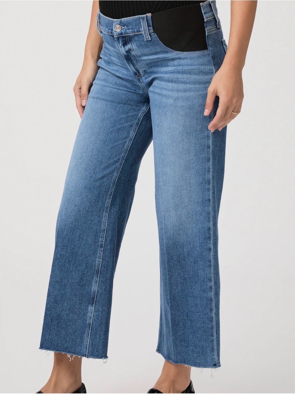 PAIGE Maternity Blue Wide-Leg Maternity Jeans